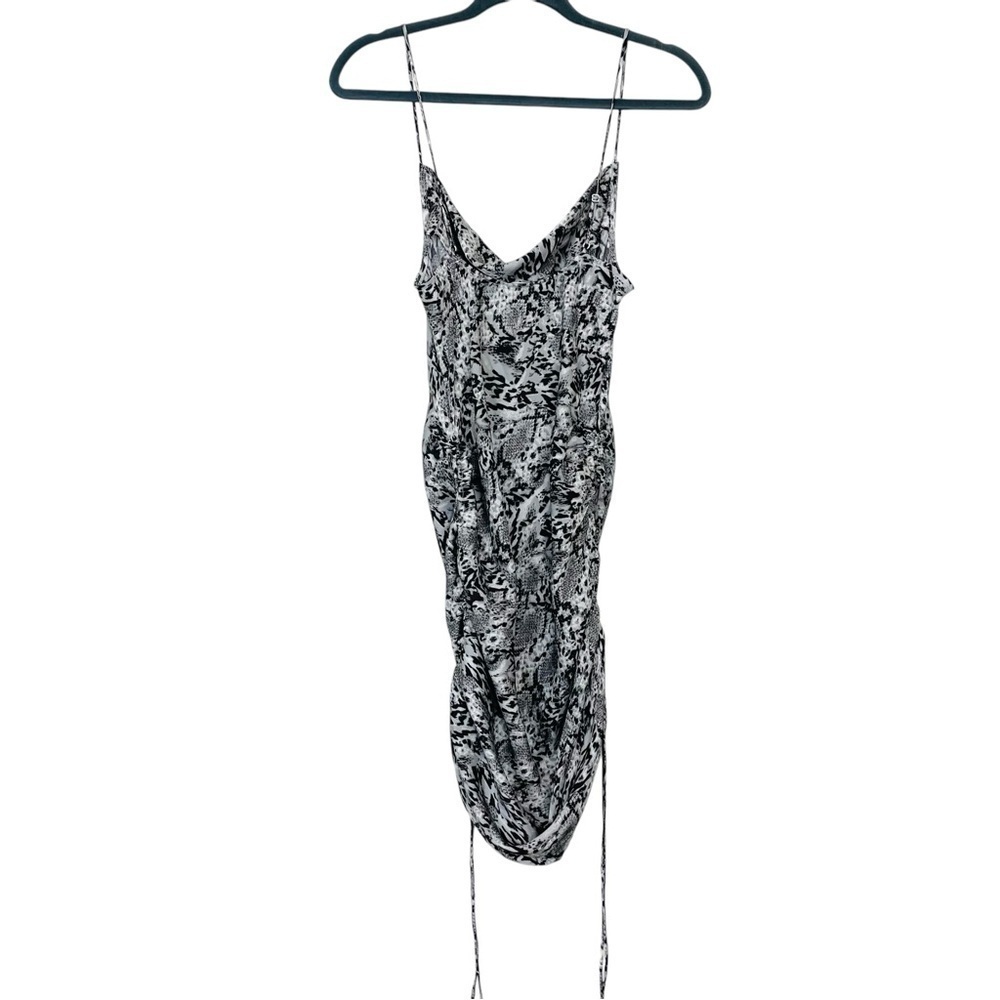 Free People Day to Night Slip Dress Ruched Snake Print Slinky Mini Size XSmall - Picture 13 of 14